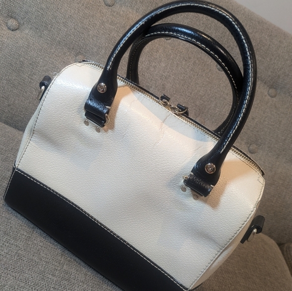 Kate Spade Wellesley Satchel Handbag Boiling bag bicolor black/cream - Picture 6 of 11
